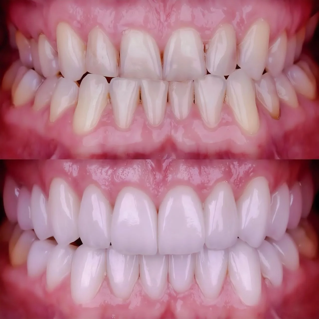 Comparativo odontológico de antes e depois